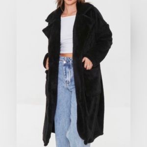 Forever 21 Black Teddy Coat